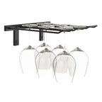 VintageView Wall-Mounted Wine Glass Stemware Rack Matte Black Triple Depth Shown