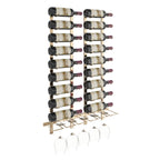 VintageView Wet Bar Wall-Mounted Wine Rack Kit 18 Bottles 5 Glasses Golden Bronze Shown