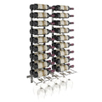 VintageView Wet Bar Wall-Mounted Wine Rack Kit 36 Bottles 10 Glasses Gunmetal Shown
