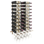 VintageView Wet Bar Wall-Mounted Wine Rack Kit 54 Bottles 15 Glasses Golden Bronze Shown