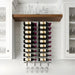 VintageView wet bar wall mounted wine rack kit installed under cabinets with vertical wine bottle storage and integrated stemware rack