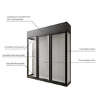 Vitrus 3 Door Glass Wine Cellar with Acrylic Racking - Parts of the Wine Cabinet with Diagram