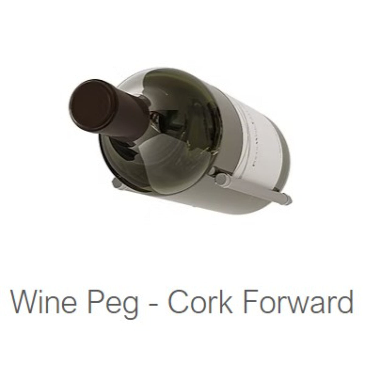 Vitrus 3 Door Glass Wine Cellar with Peg Display & Shelf - Wine Peg - Cork Forward Shown