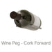 Vitrus 3 Door Glass Wine Cellar with Peg Display & Shelf - Wine Peg - Cork Forward Shown