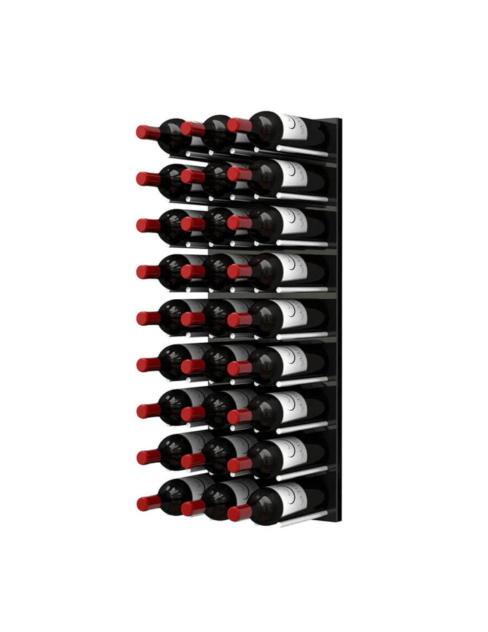 Fusion Wine Wall Rack 3FT (Cork Out) - Black Acrylic (27 Bottles)