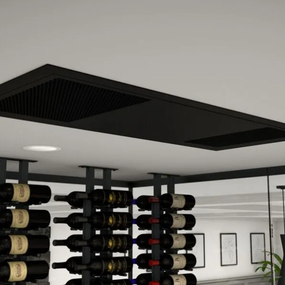 WhisperKOOL Ceiling Mount 4000 Wine Cellar Cooler System - Close up view of the Wine Cellar