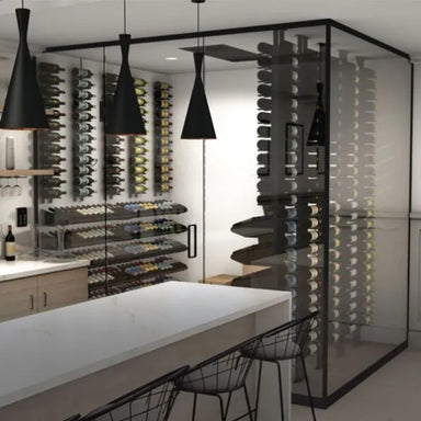 WhisperKOOL Ceiling Mount 8000 Wine Cellar Cooler System - A Beautiful View of the Wine Glass Room