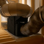 WhisperKOOL Extreme TiR 3500 Fully Ducted Wine Cooling System - A Close up View of the Fully Ducted System  from the Attic