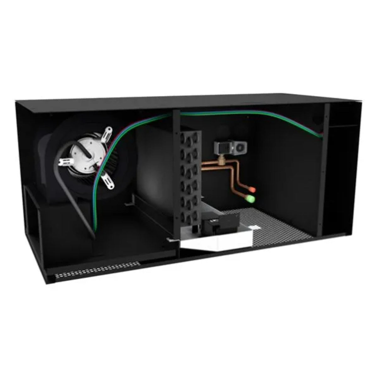 WhisperKOOL Mini Ceiling Mount Wine Cellar Cooler System - Internal View of the System