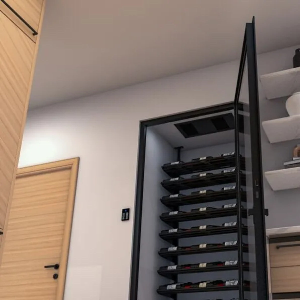 WhisperKOOL Mini Ceiling Mount Wine Cellar Cooler System - System installed in Area