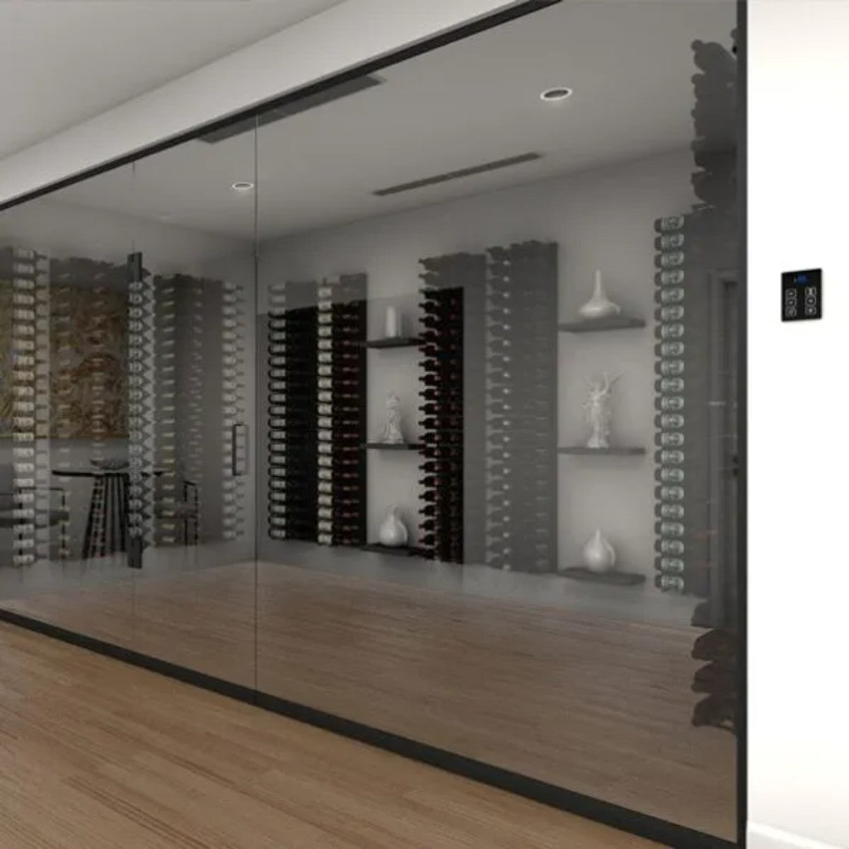 WhisperKOOL Phantom 8000 Fully Ducted Wine Cooling System - Wine Room Cellar Shown