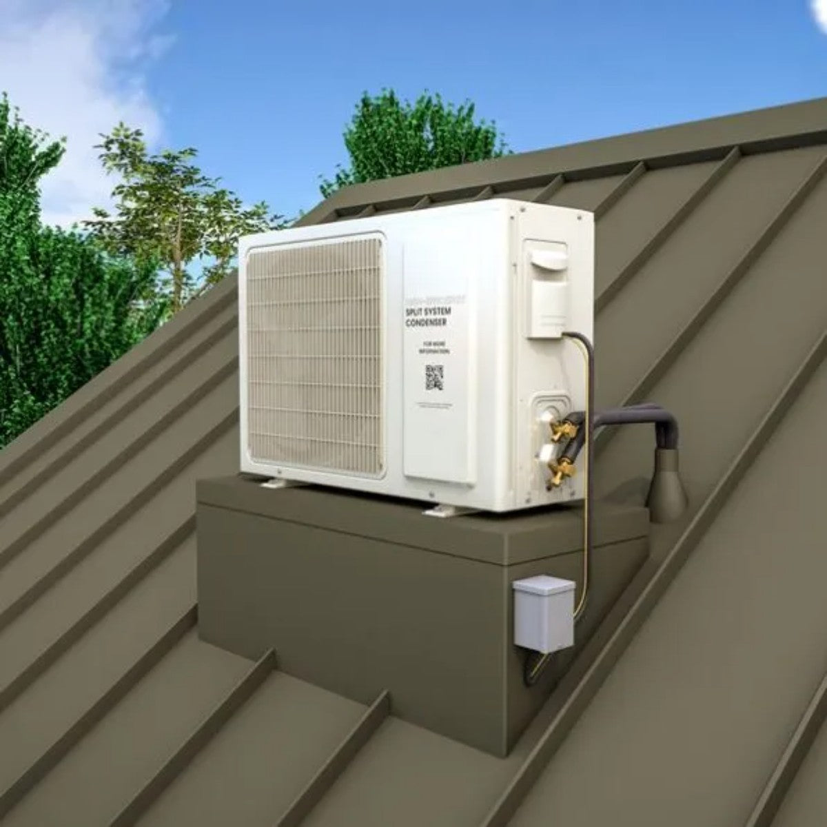 WhisperKOOL Quantum Twin 18000 Split Ducted Wine Cooling System - 220V HE Condenser Installed on Rooftop
