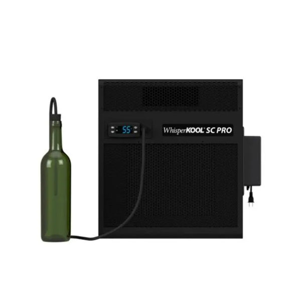 WhisperKOOL Through The Wall SC PRO 3000 Wine Cellar Cooling System - Full System View with UV Lighting