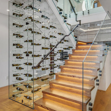 WhisperKOOL Through The Wall SC PRO 3000 Wine Cellar Cooling System - Room Cellar with the System -  A Beautiful VIew of Wine Cellar Beside the Stairs