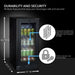 Whynter BBR-801BG 100-Can Built-In Beverage Refrigerator - Durability and Security - Dimensions shown