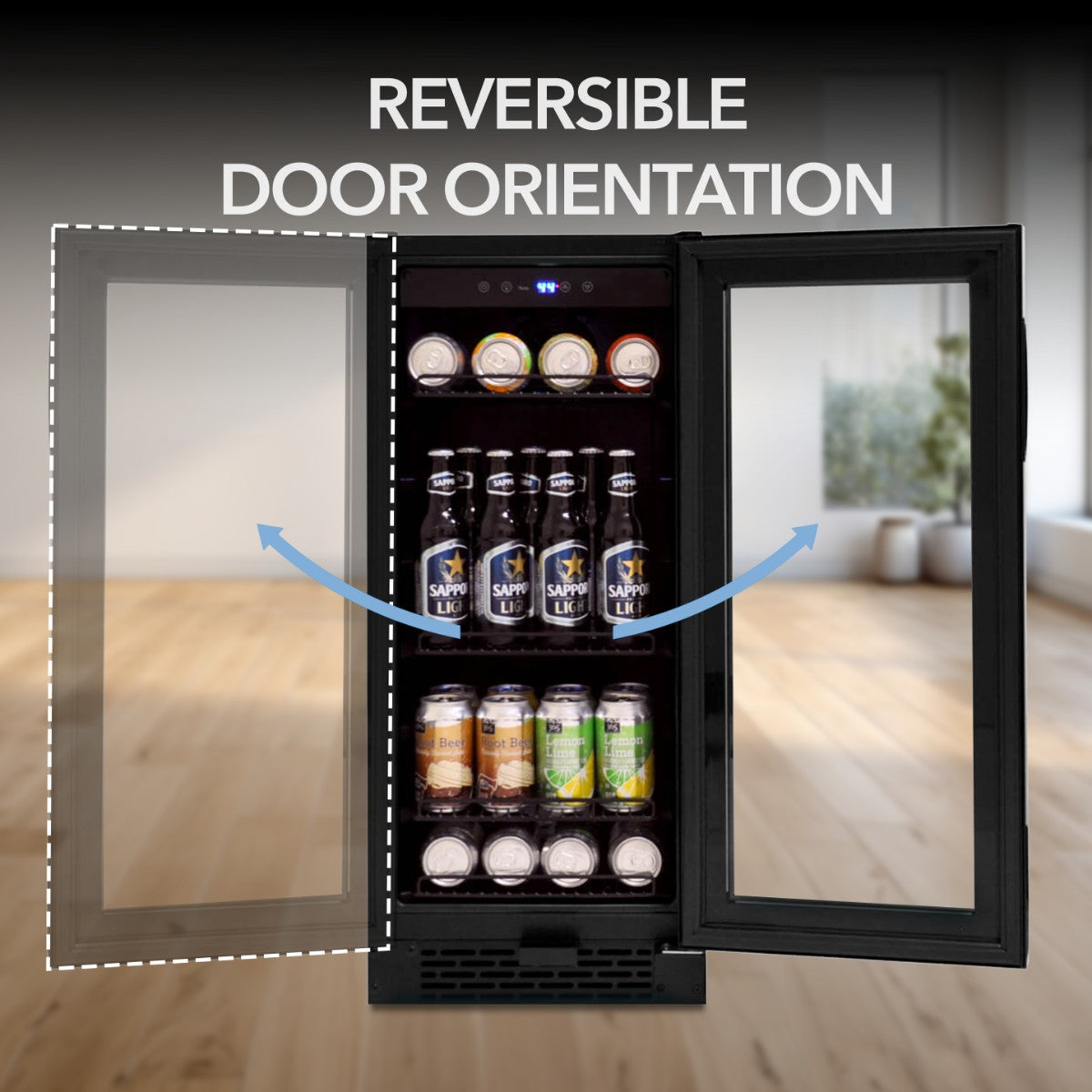 Whynter BBR-801BG 100-Can Built-In Beverage Refrigerator - Reversible Door Orientation