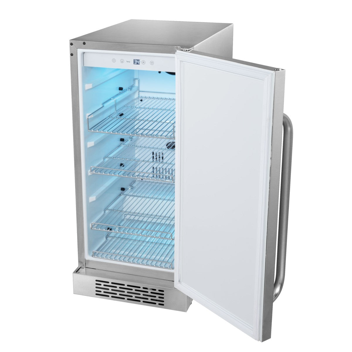 Whynter BOR-326FS Indoor/Outdoor 15 Beverage Refrigerator - Front View Empty Inside Open Door