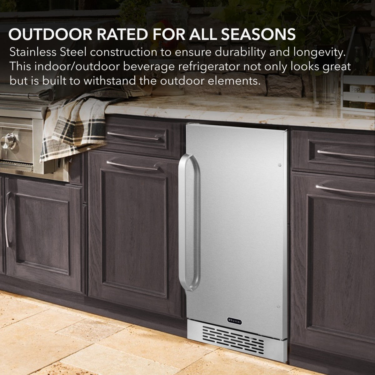 Whynter BOR-326FS Indoor/Outdoor 15 Beverage Refrigerator - Outdoor rated for all seasons
