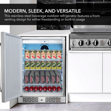 Whynter BOR-53024-SSW 5.3 cu ft Indoor-Outdoor Beverage Fridge - Modern, Sleek, and Versitle Refrigerator