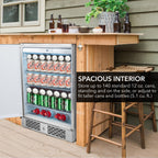 Whynter BOR-53024-SSW 5.3 cu ft Indoor-Outdoor Beverage Fridge - Spacious Interior can store up to 140 cans