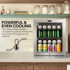 Whynter BR-062WS 68-Can Stainless Steel Beverage Refrigerator - Powerful and Even Cooling