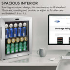 Whynter BR-062WS 68-Can Stainless Steel Beverage Refrigerator - Spacious Interior Shown