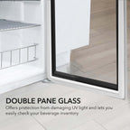 Whynter BR-091WS 90-Can Stainless Steel Beverage Refrigerator - Double Pane Glass Shown
