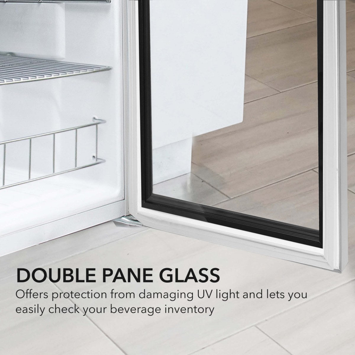 Whynter BR-091WS 90-Can Stainless Steel Beverage Refrigerator - Double Pane Glass Shown