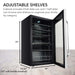 Whynter BR-1211DS 136-Can Stainless Steel Beverage Refrigerator - Adjustbale Shelves Shown with Dimensions