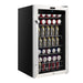 Whynter BR-1211DS 136-Can Stainless Steel Beverage Refrigerator - Front Left View Loaded Inside Closed Door