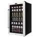 Whynter BR-1211DS 136-Can Stainless Steel Beverage Refrigerator - Front Right View Loaded Inside Closed Door