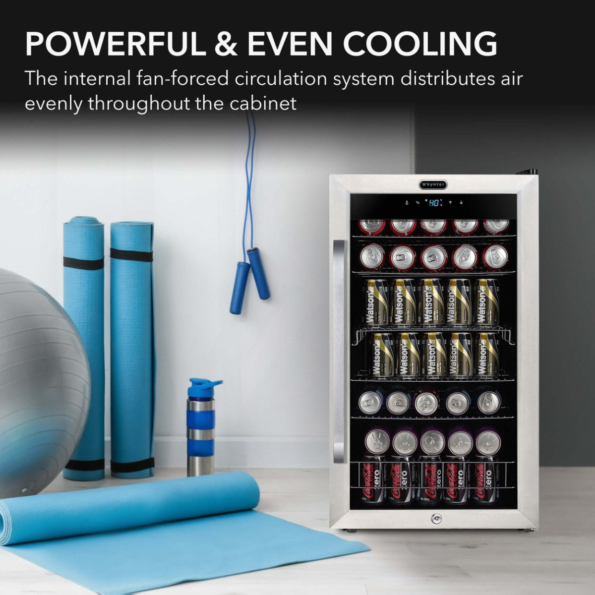 Whynter BR-1211DS 136-Can Stainless Steel Beverage Refrigerator - Powerful and Even Cooling
