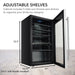 Whynter BR-130SB 127-Can Freestanding Beverage Refrigerator - Adjustable Shelves Dimensions Shown