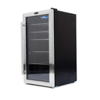 Whynter BR-130SB 127-Can Freestanding Beverage Refrigerator - Front Left View Empty Inside Closed Door