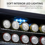 Whynter BR-130SB 127-Can Freestanding Beverage Refrigerator - Soft Interior LED Lighting