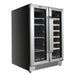 Whynter BWB-2060FDS 24″ Dual Zone French Door Wine & Beverage Center - front left view empty inside closed door