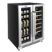 Whynter BWB-2060FDS 24″ Dual Zone French Door Wine & Beverage Center - front left view loaded inside closed door