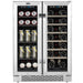 Whynter BWB-2060FDS 24″ Dual Zone French Door Wine & Beverage Center - front view loaded inside closed door