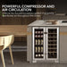 Whynter BWB-2060FDS 24″ Dual Zone French Door Wine & Beverage Center - powerful compressor and air circulation