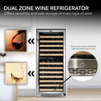 Whynter BWR-0922DZ 92-Bottle Dual-Zone Built-In Wine Refrigerator - Dual Zone Wine Refrigirator