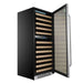 Whynter BWR-0922DZ 92-Bottle Dual-Zone Built-In Wine Refrigerator - Front right view empty shelves open door