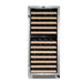 Whynter BWR-0922DZ 92-Bottle Dual-Zone Built-In Wine Refrigerator - Front view loaded shelves closed door