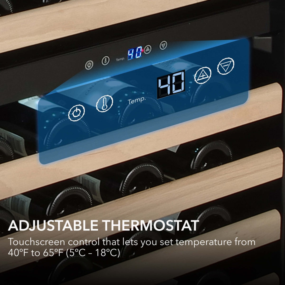 Whynter BWR-1002SD 100-Bottle Single-Zone Built-In Wine Refrigerator - Adjustable Thermostat