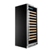 Whynter BWR-1002SD 100-Bottle Single-Zone Built-In Wine Refrigerator - Front right view empty shelves closed door