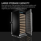Whynter BWR-1002SD 100-Bottle Single-Zone Built-In Wine Refrigerator - Large Storage Capacity