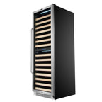 Whynter BWR-1642DZ 164-Bottle Dual-Zone Built-In Wine Refrigerator - Front left view empty shelves closed door