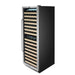 Whynter BWR-1642DZ 164-Bottle Dual-Zone Built-In Wine Refrigerator - Front left view loaded shelves closed door