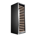 Whynter BWR-1662SD 166-Bottle Single-Zone Built-In Wine Refrigerator - Front right view empty shelves closed door