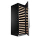 Whynter BWR-1662SD 166-Bottle Single-Zone Built-In Wine Refrigerator - Front right view empty shelves open door