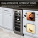 Whynter BWR-171DS 17-Bottle Dual-Zone Built-In Wine Refrigerator - Dual Zones for Different Wines